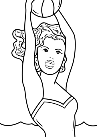 Girl With Ball By Roy Lichtenstein Coloring Page